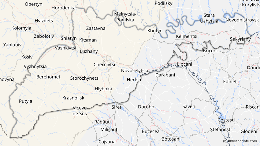 A map of Tscherniwzi, Ukraine, showing the path of the 21. Aug 2036 Partielle Sonnenfinsternis