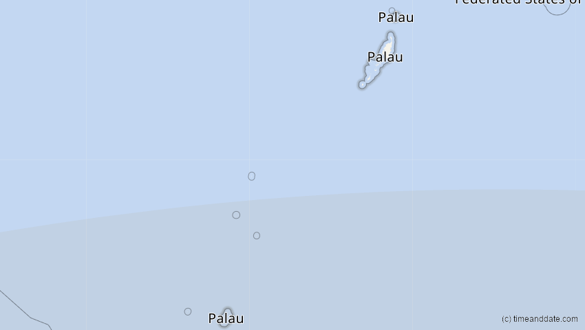 A map of Palau, showing the path of the 13. Jul 2037 Totale Sonnenfinsternis