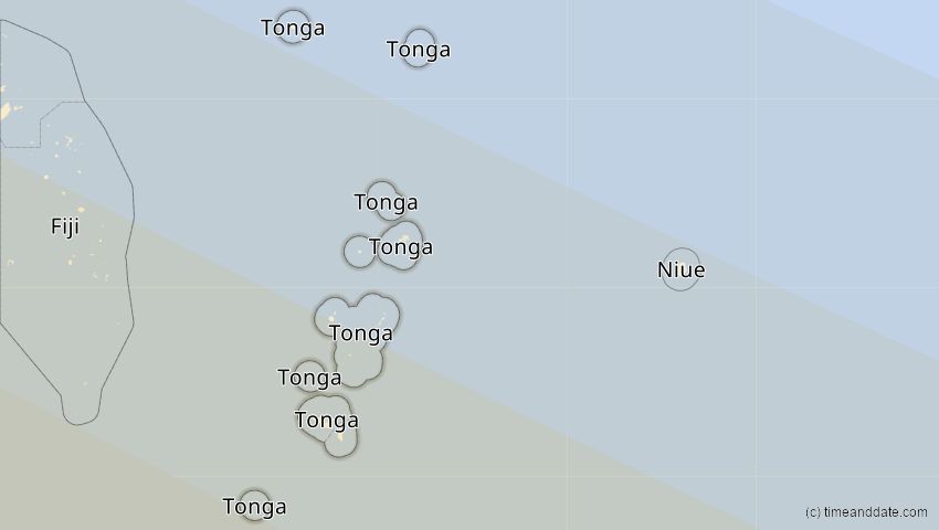A map of Tonga, showing the path of the 13. Jul 2037 Totale Sonnenfinsternis