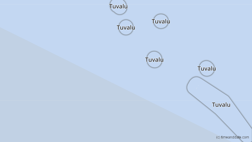 A map of Tuvalu, showing the path of the 13. Jul 2037 Totale Sonnenfinsternis