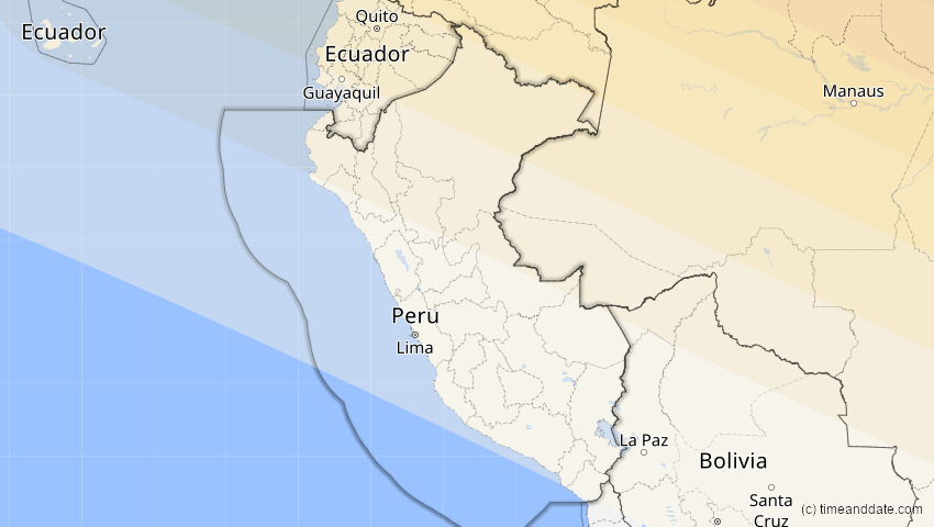 A map of Peru, showing the path of the 5. Jan 2038 Ringförmige Sonnenfinsternis