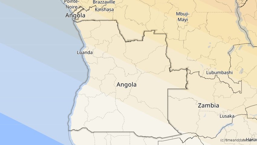 A map of Angola, showing the path of the 2. Jul 2038 Ringförmige Sonnenfinsternis