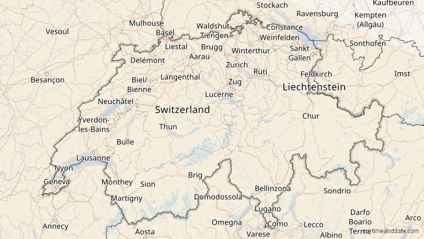 A map of Schweiz, showing the path of the 2. Jul 2038 Ringförmige Sonnenfinsternis