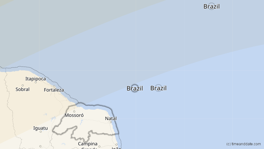 A map of Rio Grande do Norte, Brasilien, showing the path of the 2. Jul 2038 Ringförmige Sonnenfinsternis