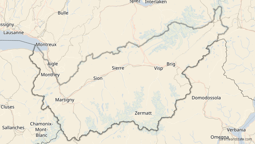 A map of Wallis, Schweiz, showing the path of the 2. Jul 2038 Ringförmige Sonnenfinsternis