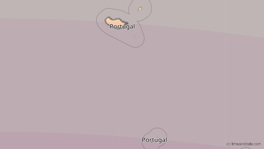 A map of Madeira, Portugal, showing the path of the 2. Jul 2038 Ringförmige Sonnenfinsternis
