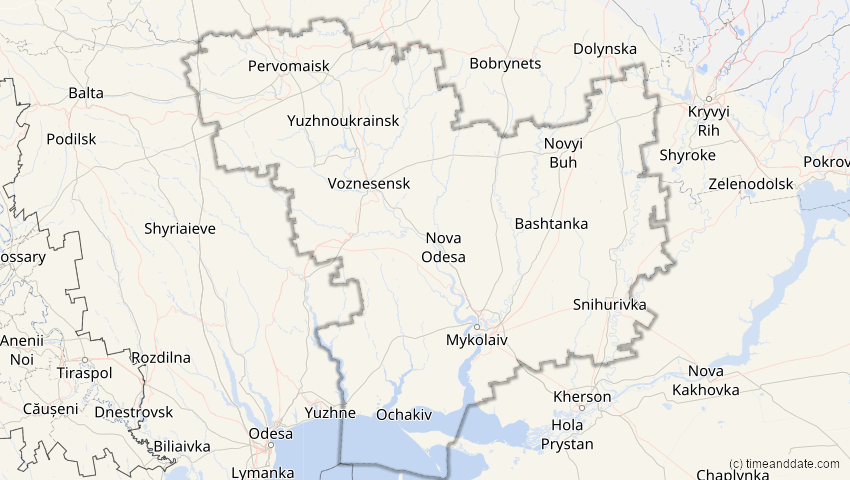 A map of Mykolajiw, Ukraine, showing the path of the 2. Jul 2038 Ringförmige Sonnenfinsternis