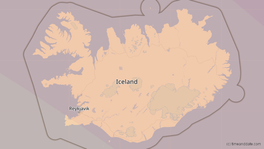 A map of Island, showing the path of the 21. Jun 2039 Ringförmige Sonnenfinsternis