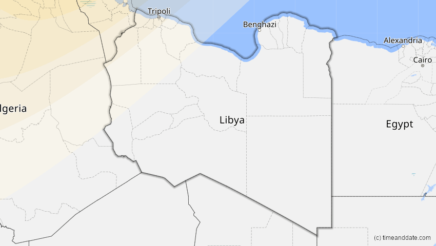 A map of Libyen, showing the path of the 21. Jun 2039 Ringförmige Sonnenfinsternis
