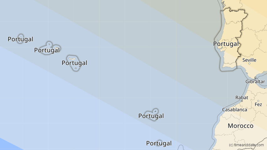 A map of Portugal, showing the path of the 21. Jun 2039 Ringförmige Sonnenfinsternis
