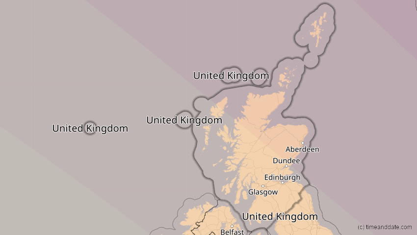 A map of Schottland, Großbritannien, showing the path of the 21. Jun 2039 Ringförmige Sonnenfinsternis