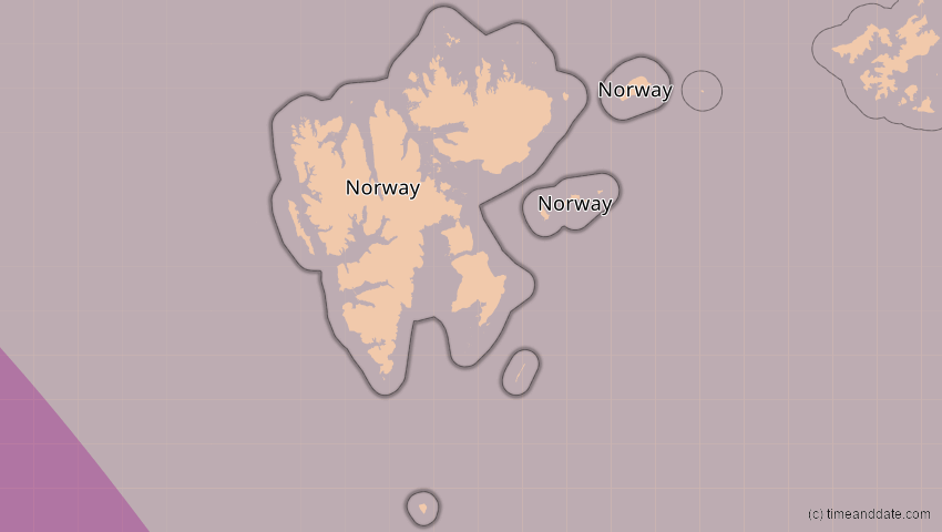 A map of Spitzbergen, Norwegen, showing the path of the 21. Jun 2039 Ringförmige Sonnenfinsternis