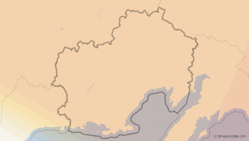 A map of Magadan, Russland, showing the path of the 22. Jun 2039 Ringförmige Sonnenfinsternis
