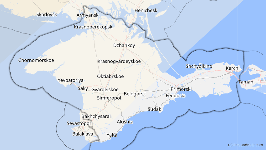 A map of Auton. Republik Krim, Ukraine, showing the path of the 21. Jun 2039 Ringförmige Sonnenfinsternis