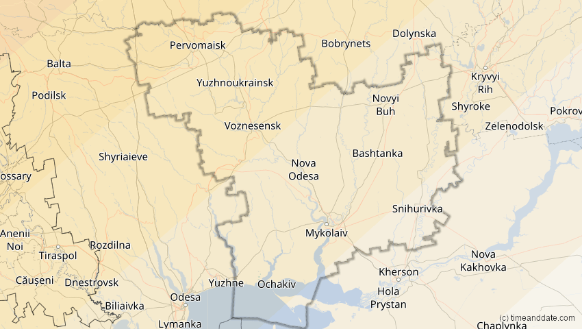 A map of Mykolajiw, Ukraine, showing the path of the 21. Jun 2039 Ringförmige Sonnenfinsternis