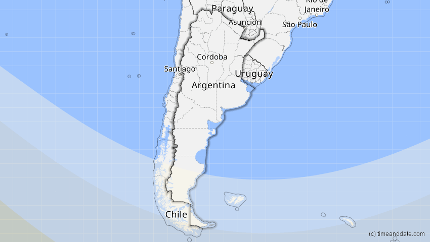 A map of Argentinien, showing the path of the 15. Dez 2039 Totale Sonnenfinsternis