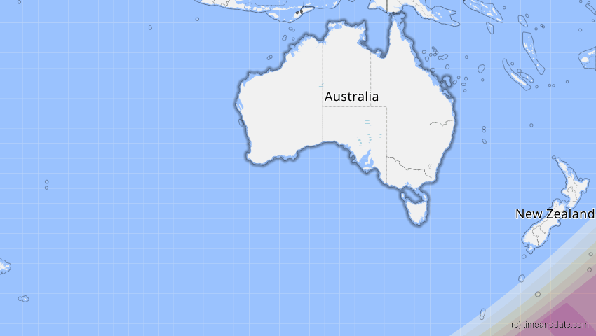 A map of Australien, showing the path of the 16. Dez 2039 Totale Sonnenfinsternis
