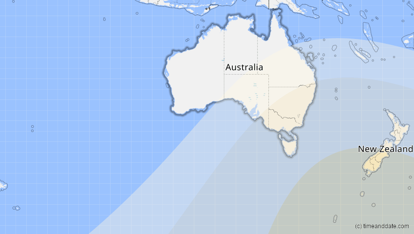 A map of Australien, showing the path of the 11. Mai 2040 Partielle Sonnenfinsternis