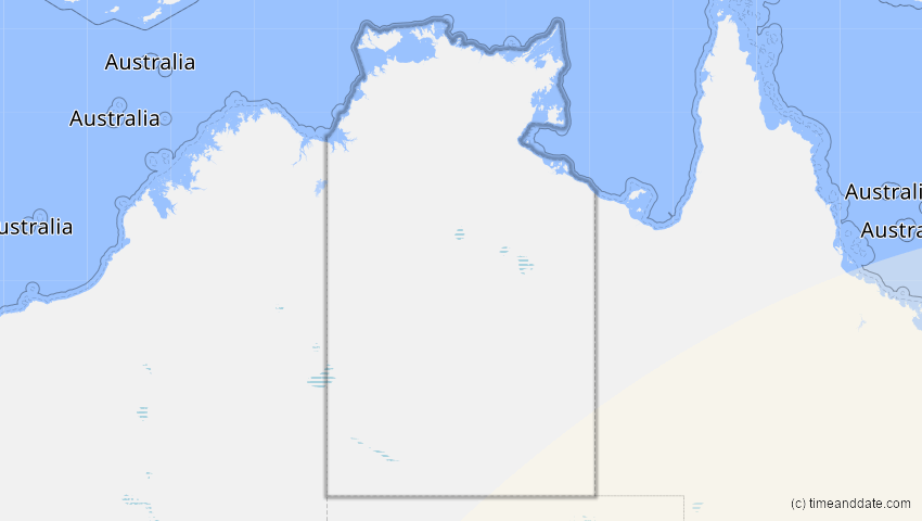 A map of Northern Territory, Australien, showing the path of the 11. Mai 2040 Partielle Sonnenfinsternis
