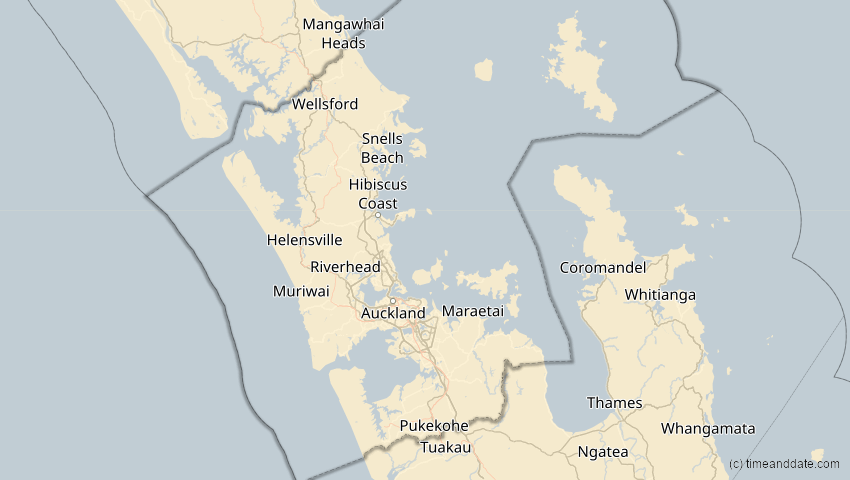 A map of Auckland, Neuseeland, showing the path of the 11. Mai 2040 Partielle Sonnenfinsternis