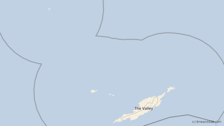 A map of Anguilla, showing the path of the 4. Nov 2040 Partielle Sonnenfinsternis