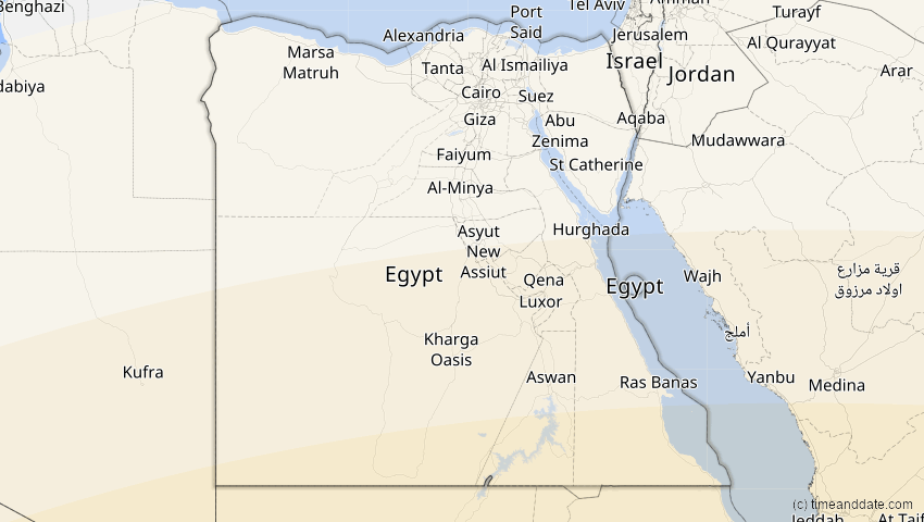 A map of Ägypten, showing the path of the 30. Apr 2041 Totale Sonnenfinsternis