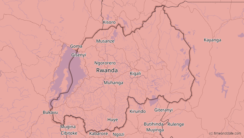 A map of Ruanda, showing the path of the 30. Apr 2041 Totale Sonnenfinsternis