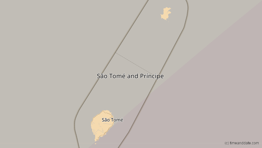 A map of São Tomé und Príncipe, showing the path of the 30. Apr 2041 Totale Sonnenfinsternis