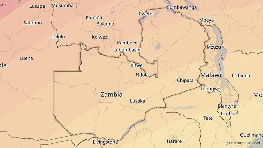 A map of Sambia, showing the path of the 30. Apr 2041 Totale Sonnenfinsternis
