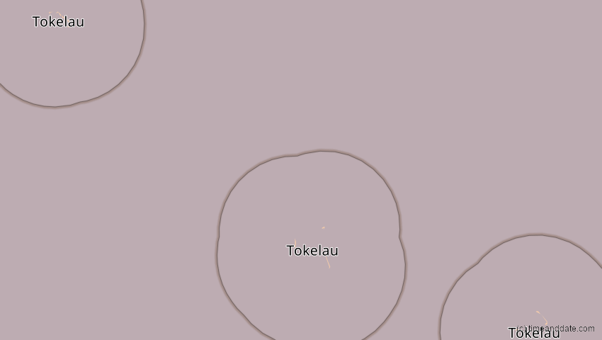 A map of Tokelau, showing the path of the 25. Okt 2041 Ringförmige Sonnenfinsternis