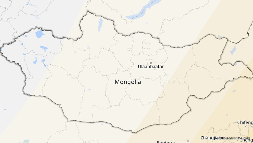 A map of Mongolei, showing the path of the 20. Apr 2042 Totale Sonnenfinsternis