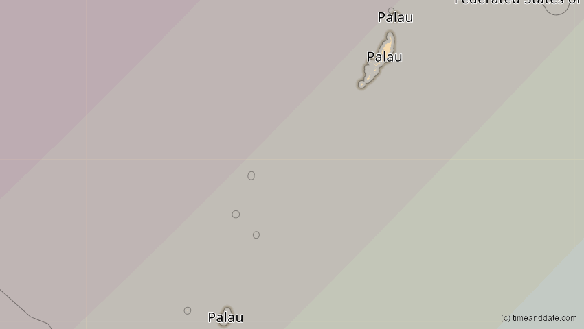 A map of Palau, showing the path of the 20. Apr 2042 Totale Sonnenfinsternis