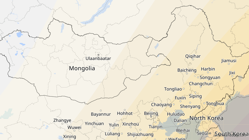 A map of Innere Mongolei, China, showing the path of the 20. Apr 2042 Totale Sonnenfinsternis