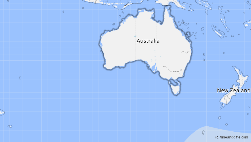 A map of Australien, showing the path of the 29. Feb 2044 Ringförmige Sonnenfinsternis