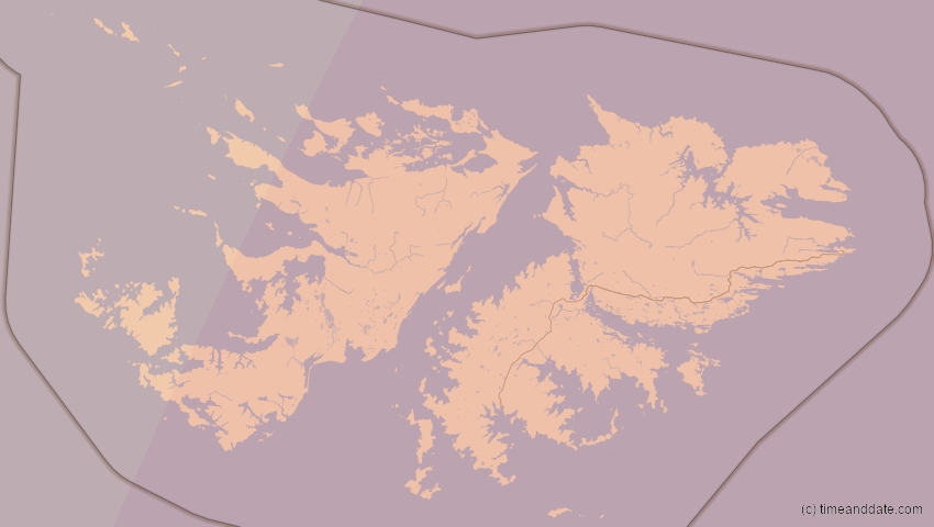 A map of Falklandinseln, showing the path of the 28. Feb 2044 Ringförmige Sonnenfinsternis