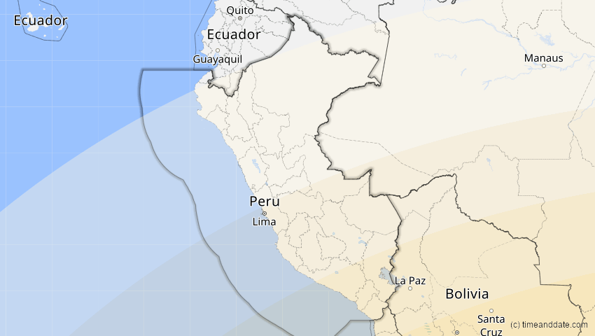 A map of Peru, showing the path of the 28. Feb 2044 Ringförmige Sonnenfinsternis