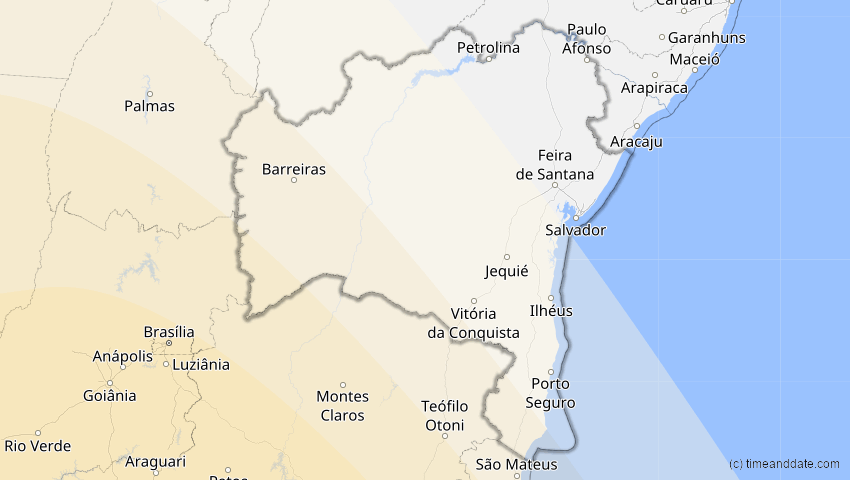 A map of Bahia, Brasilien, showing the path of the 28. Feb 2044 Ringförmige Sonnenfinsternis