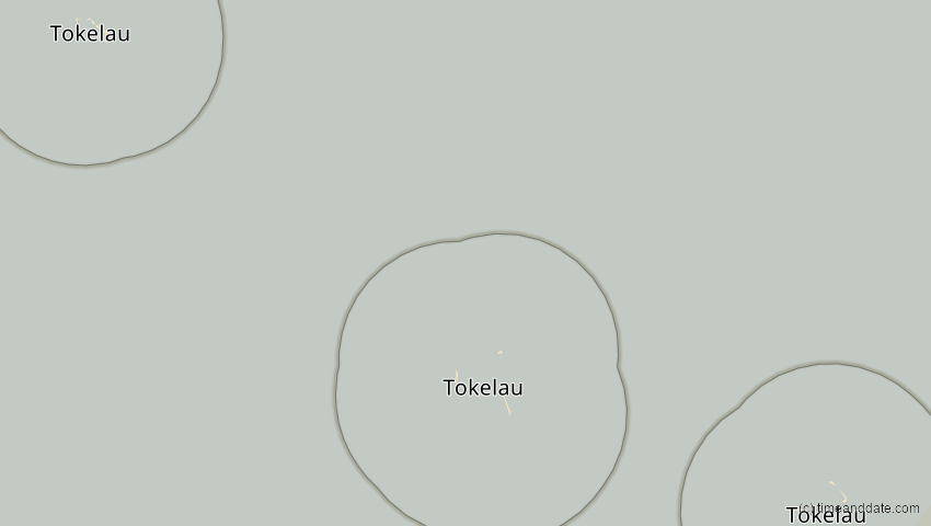 A map of Tokelau, showing the path of the 17. Feb 2045 Ringförmige Sonnenfinsternis