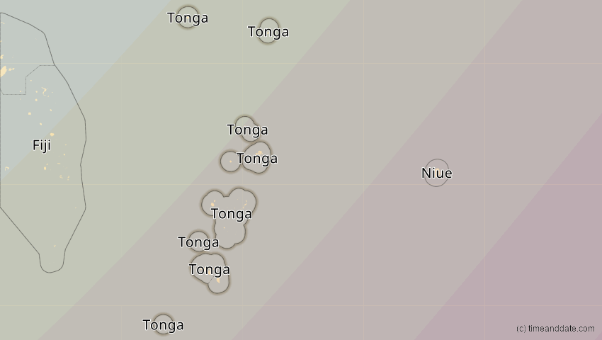 A map of Tonga, showing the path of the 17. Feb 2045 Ringförmige Sonnenfinsternis