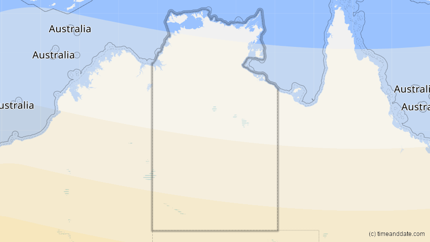 A map of Northern Territory, Australien, showing the path of the 17. Feb 2045 Ringförmige Sonnenfinsternis