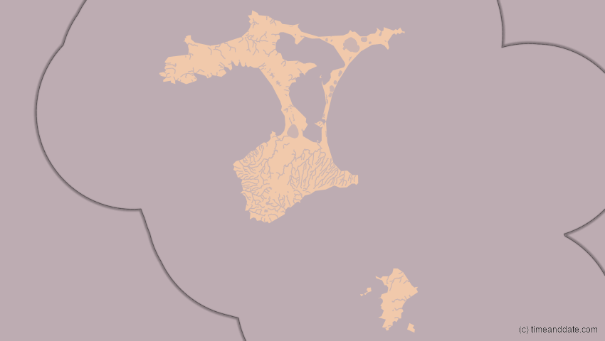 A map of Chatham-Inseln, Neuseeland, showing the path of the 17. Feb 2045 Ringförmige Sonnenfinsternis