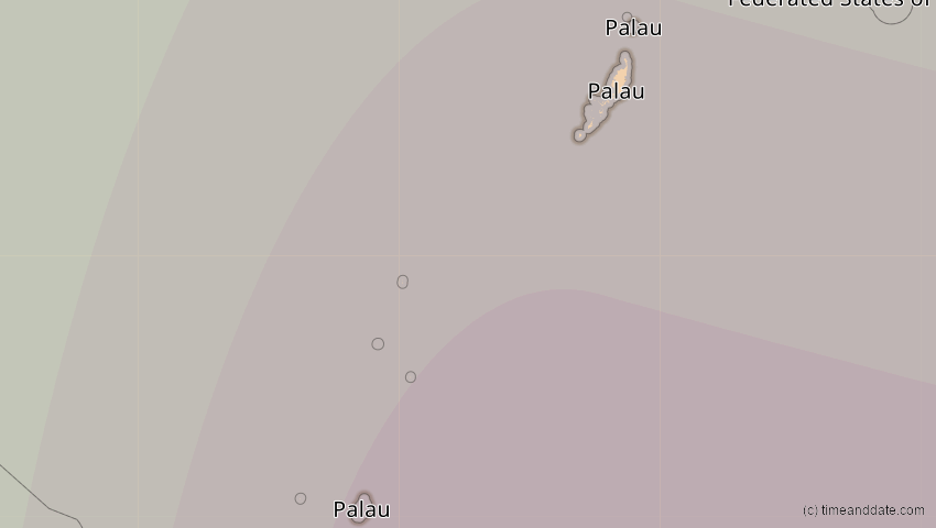 A map of Palau, showing the path of the 6. Feb 2046 Ringförmige Sonnenfinsternis