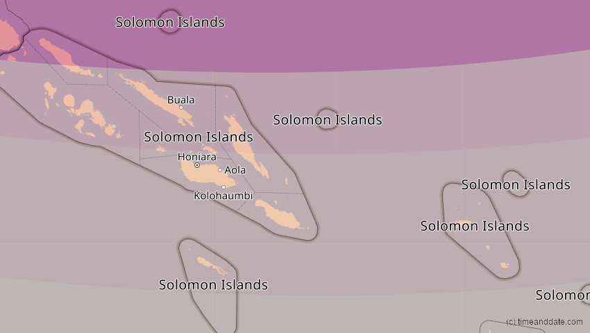 A map of Salomonen, showing the path of the 6. Feb 2046 Ringförmige Sonnenfinsternis