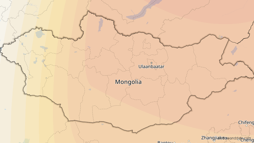 A map of Mongolei, showing the path of the 26. Jan 2047 Partielle Sonnenfinsternis