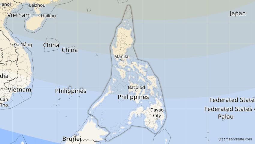 A map of Philippinen, showing the path of the 26. Jan 2047 Partielle Sonnenfinsternis