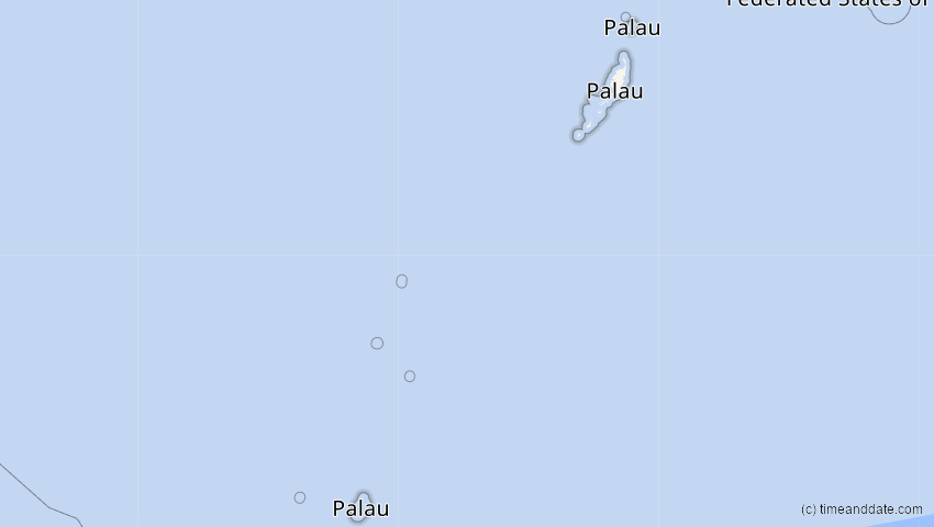 A map of Palau, showing the path of the 26. Jan 2047 Partielle Sonnenfinsternis