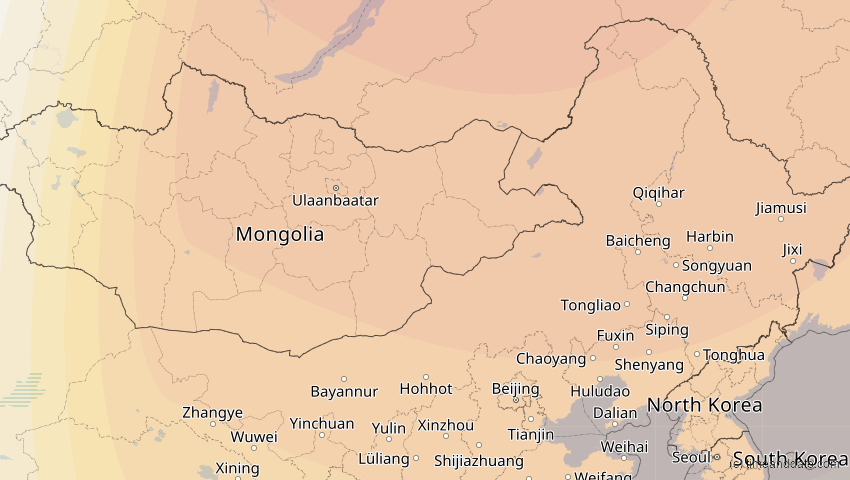 A map of Innere Mongolei, China, showing the path of the 26. Jan 2047 Partielle Sonnenfinsternis