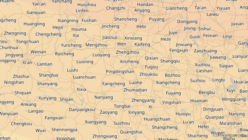 A map of Henan, China, showing the path of the 26. Jan 2047 Partielle Sonnenfinsternis