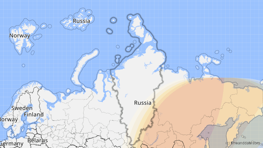 A map of Krasnojarsk, Russland, showing the path of the 26. Jan 2047 Partielle Sonnenfinsternis