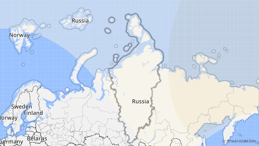A map of Krasnojarsk, Russland, showing the path of the 23. Jun 2047 Partielle Sonnenfinsternis